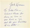 KEROUAC, JACK [as JOHN]. The Town and the City.